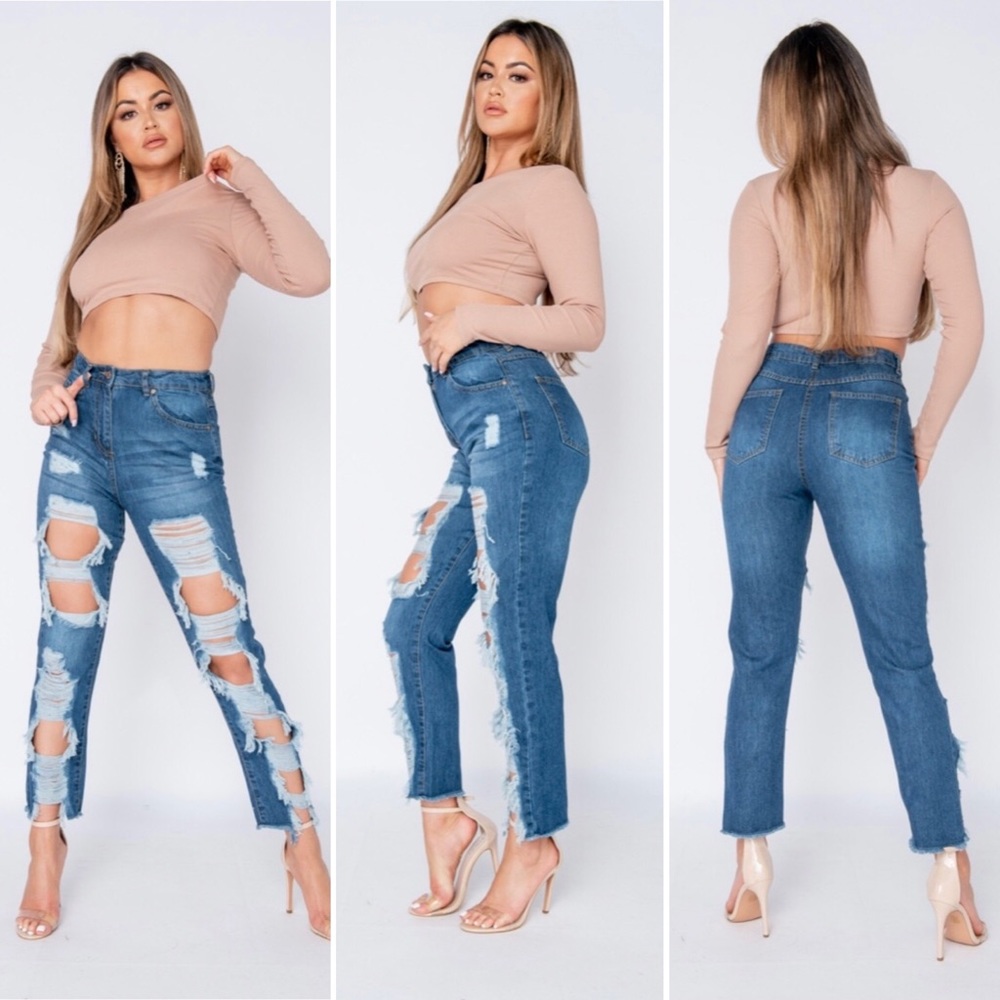 FINALPRICE HPx6 ExtremeRip Distress Boyfriend Jean - Picture 3 of 14